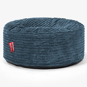 Pouf Design Rond - Côtelé Bleu Marine