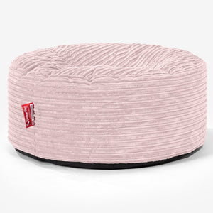 Pouf Design Rond - Côtelé Rose