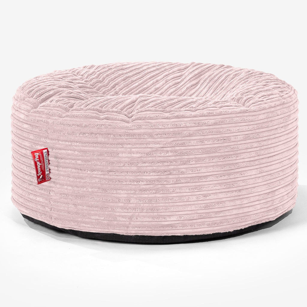 Pouf Design Rond - Côtelé Rose 01