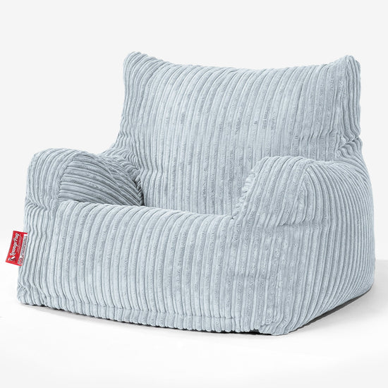 Pouf Fauteuil Design - Côtelé Bébé Bleu 01