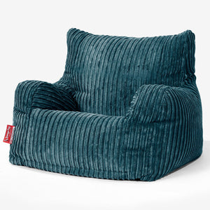 Joséphine Pouf Fauteuil Design - Côtelé Bleu Canard