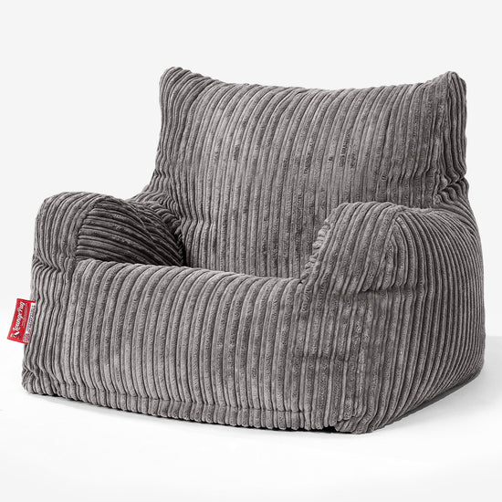 Pouf Fauteuil Design - Côtelé Anthracite 01