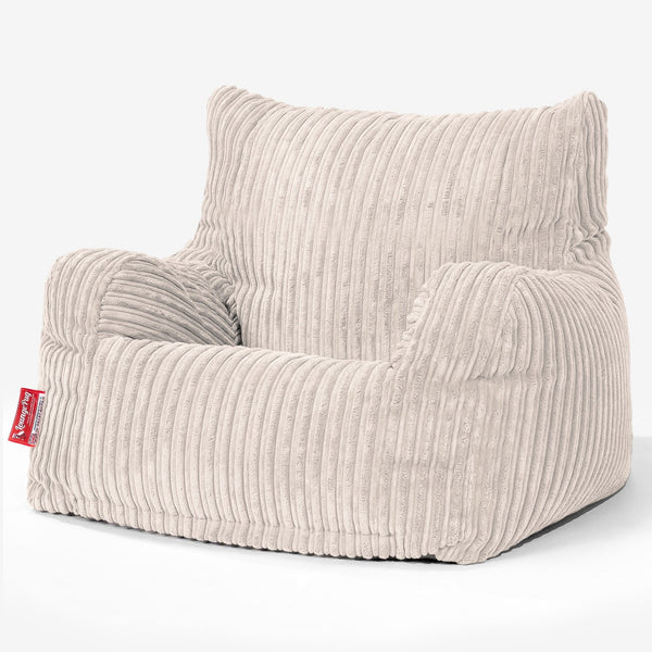 Pouf Fauteuil Design - Côtelé Ivoire 01