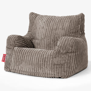 Joséphine Pouf Fauteuil Design - Côtelé Grège