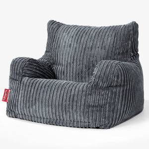 Joséphine Pouf Fauteuil Design - Côtelé Gris Ardoise