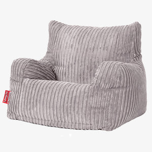 Joséphine Pouf Fauteuil Design - Côtelé Gris Argent