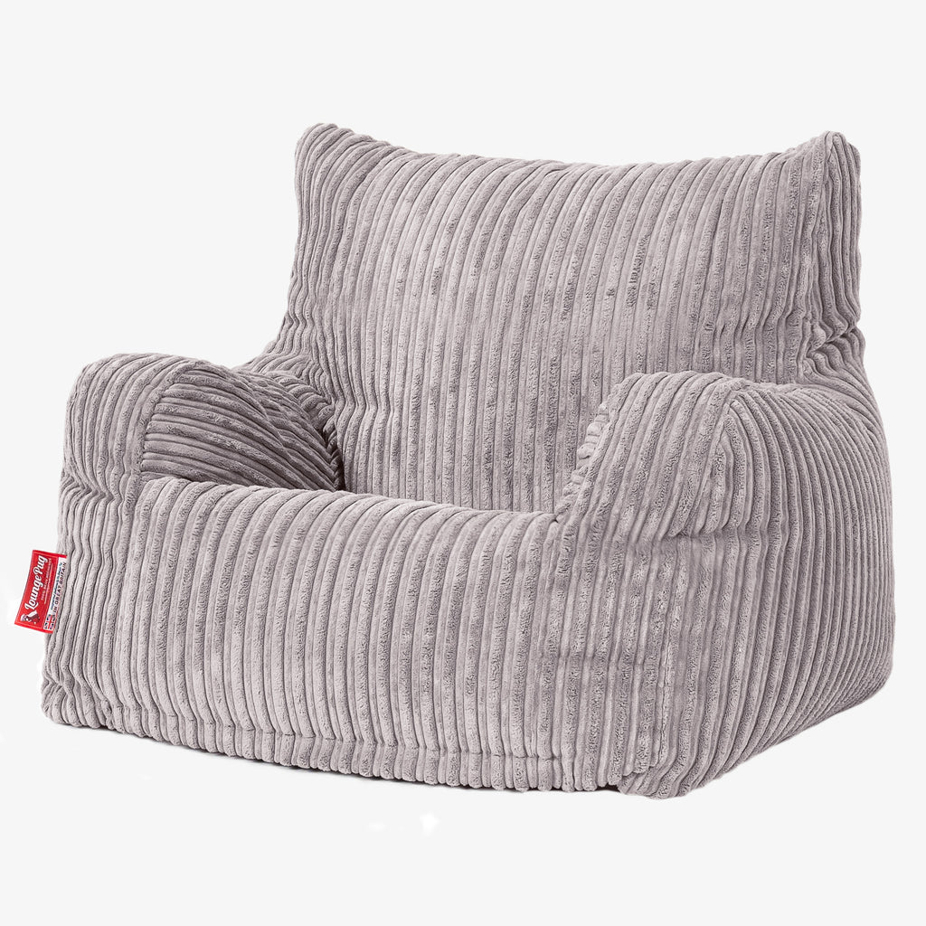 Joséphine Pouf Fauteuil Design - Côtelé Gris Argent 01