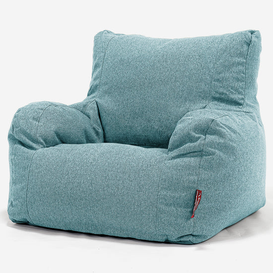 Pouf Fauteuil Design - Interalli Laine Aqua 01