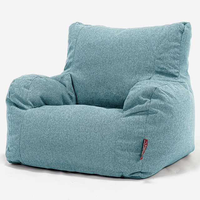 Pouf Fauteuil Design - Interalli Laine Aqua 01
