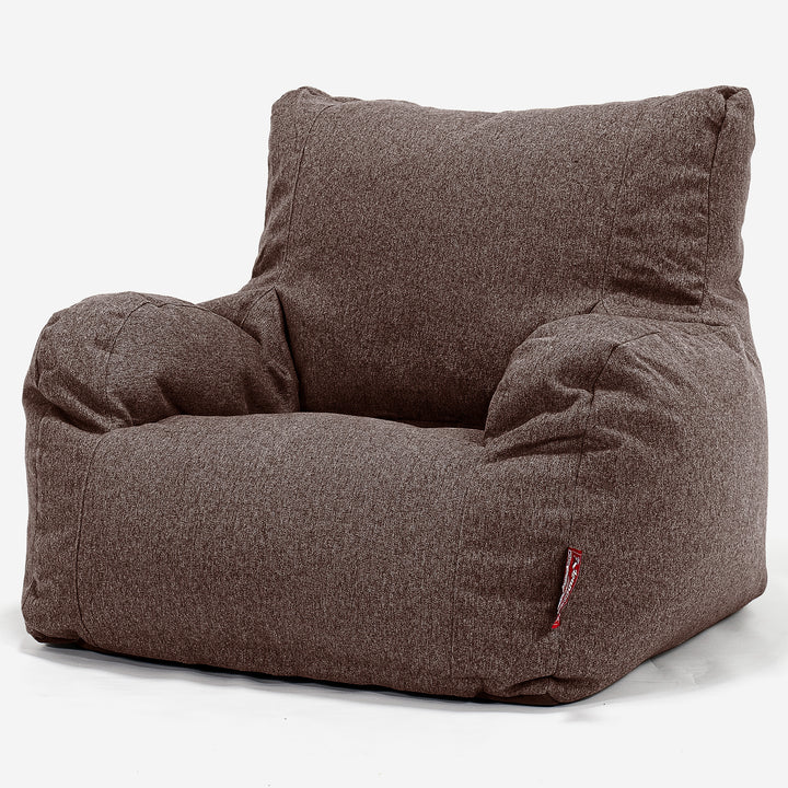 Pouf Fauteuil Design - Interalli Laine Marron 01