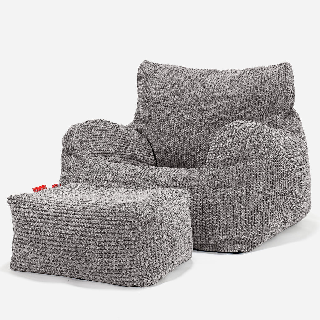 Pouf Fauteuil Design - Pompon Anthracite 02