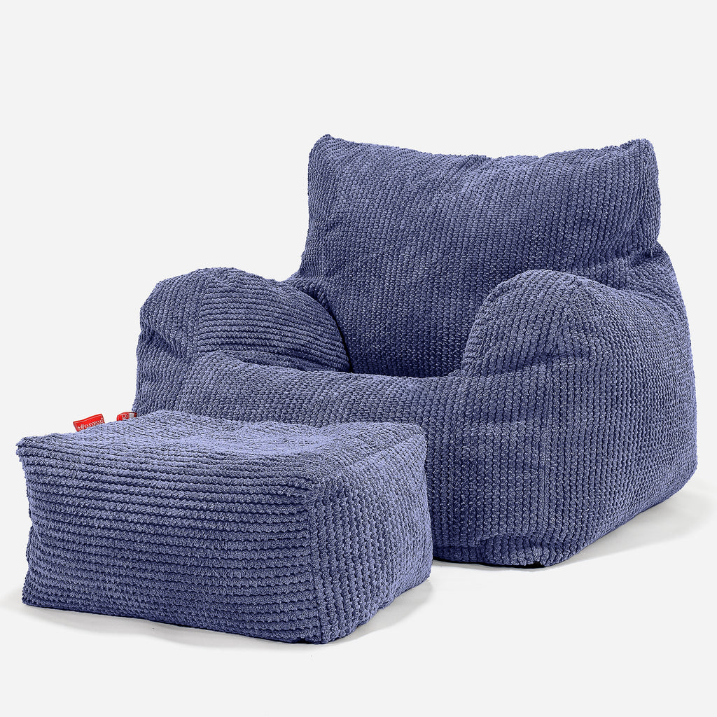 Pouf Fauteuil Design - Pompon Violet 02