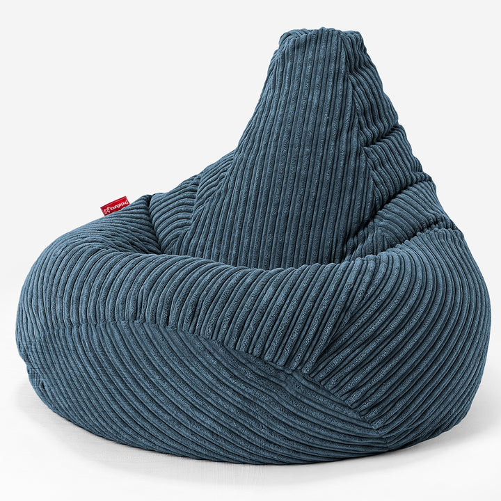Pouf Poire Gamer - Côtelé Bleu Marine 02