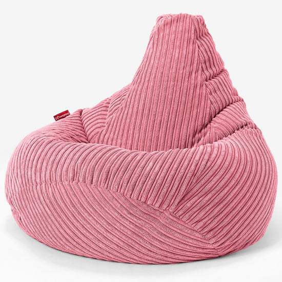Pouf Poire Gamer - Côtelé Corail 02