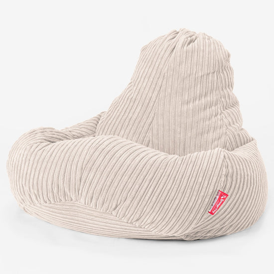 Pouf Gamer Ultra Lux - Côtelé Ivoire 01