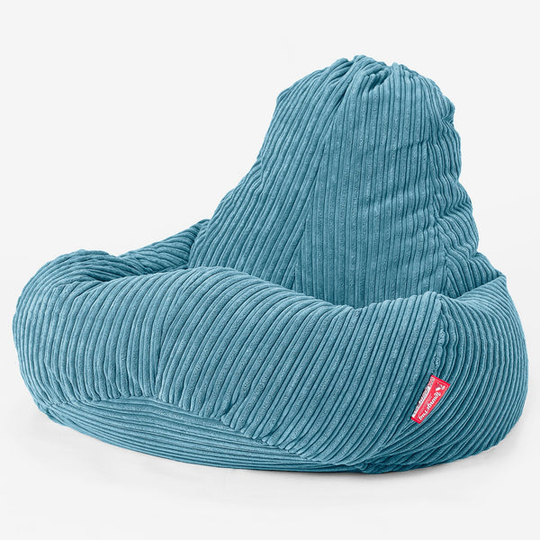 Pouf Gamer Ultra Lux - Côtelé Mer Égéé 01