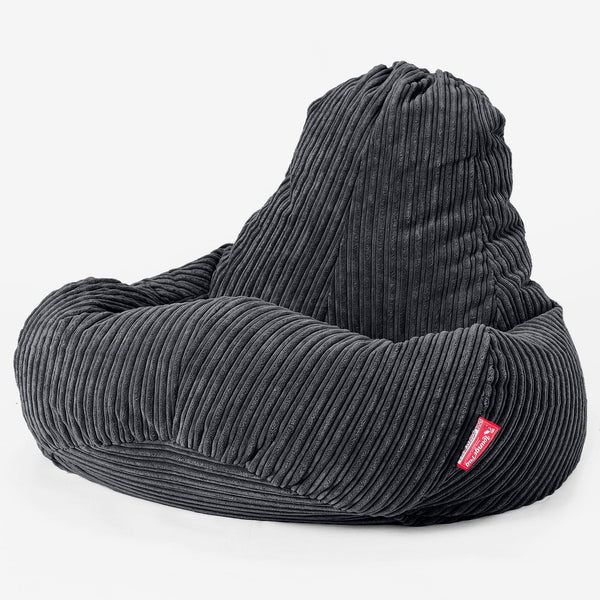 Pouf Gamer Ultra Lux - Côtelé Noir 01