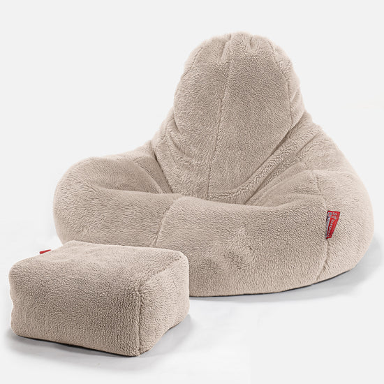 Pouf Gamer Ultra Lux - Fausse Fourrure Nounours Vison 02