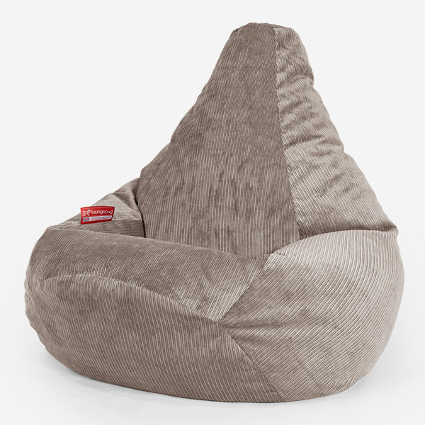 Pouf Fauteuil Gamer - Côtelé à Fines Rayures Vison 01