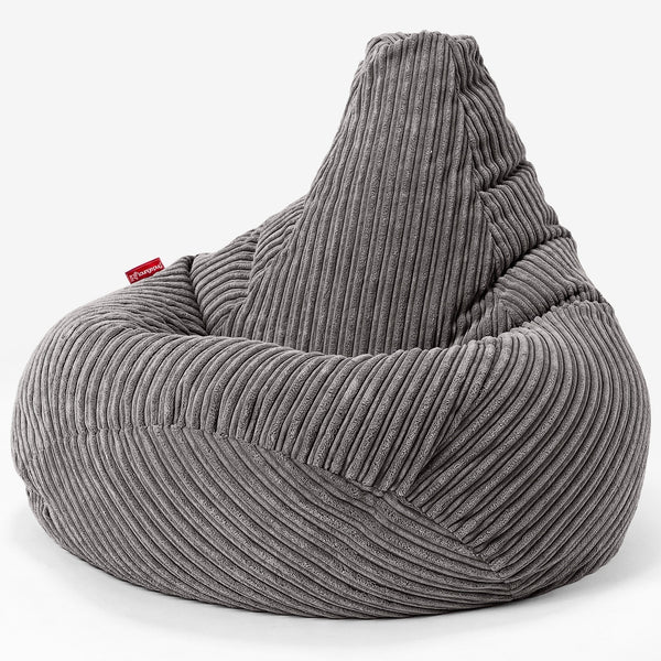 Pouf Poire Gamer - Côtelé Anthracite 01