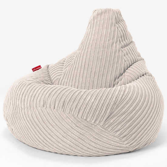 Pouf Poire Gamer - Côtelé Ivoire 02