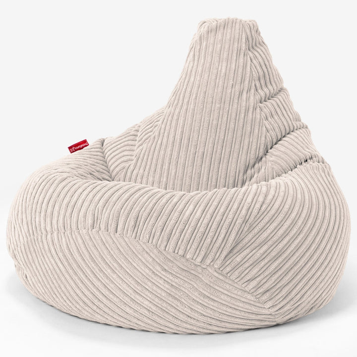 Pouf Poire Gamer - Côtelé Ivoire 02