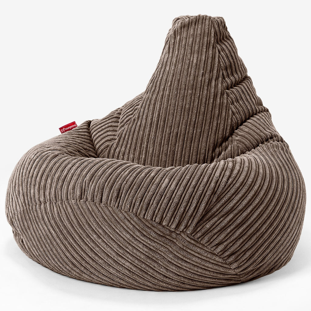 Pouf Poire Gamer - Côtelé Moka 02