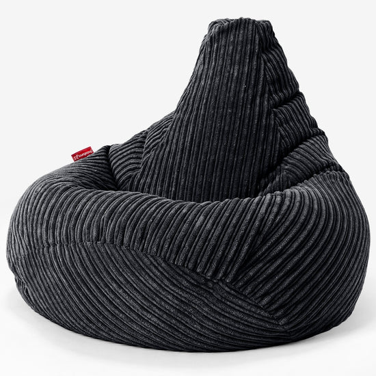 Pouf Poire Gamer - Côtelé Noir 02