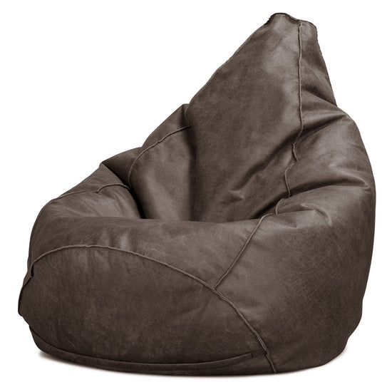 Pouf Poire Gamer - Cuir Vintage Gris Ardoise 02