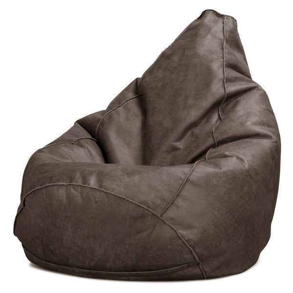 Pouf Poire Gamer - Cuir Vintage Gris Ardoise 01
