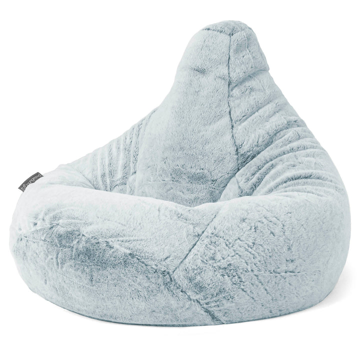 Pouf Poire Gamer Lounge Pug Velours Côtelé Turquoise – Grand Modèle Ergonomique, Confort Dossier Haut, Chambre Ado Ou Salon, Facile à Déplacer