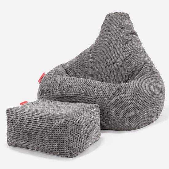 Pouf Poire Gamer - Pompon Anthracite 01