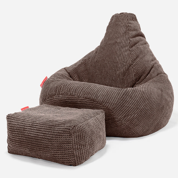 Pouf Poire Gamer - Pompon Chocolat 01