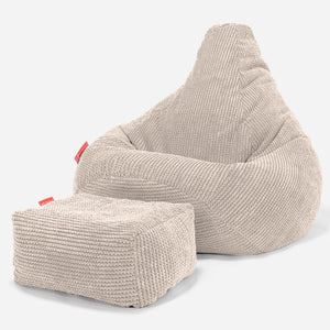 Pouf Poire Gamer - Pompon Crème