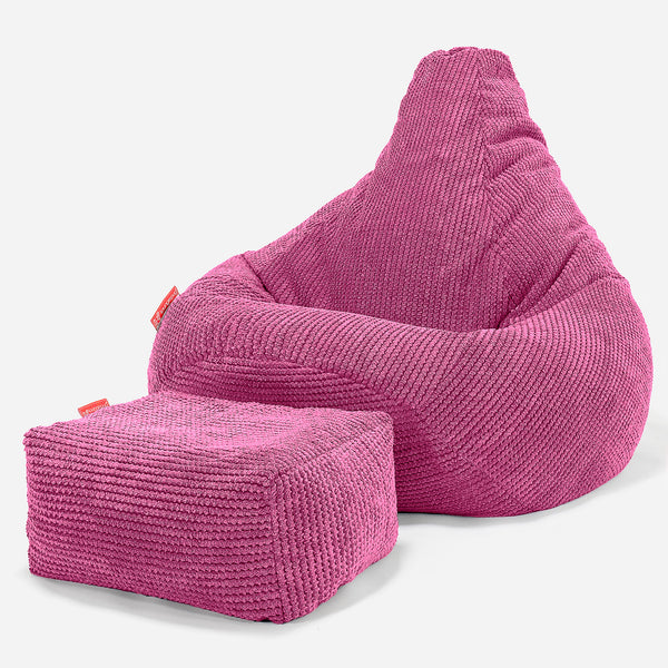 Pouf Poire Gamer - Pompon Rose 01