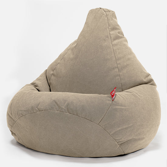 LOUNGE PUG - Pouf Poire Gamer - Poire - Stonewashed Terre Marron
