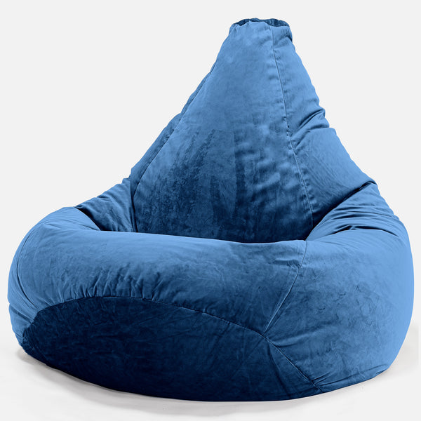 Pouf Poire Gamer - Velours Bleu Marine 01