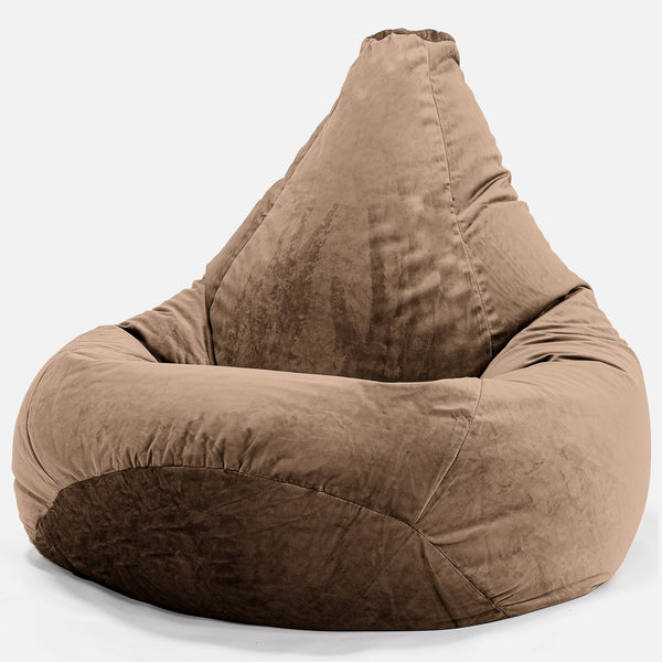 Pouf Poire Gamer - Velours Espresso 01