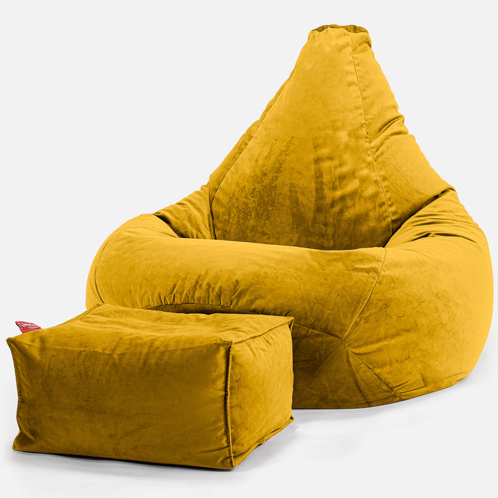 Pouf Poire Gamer - Velours Or 01