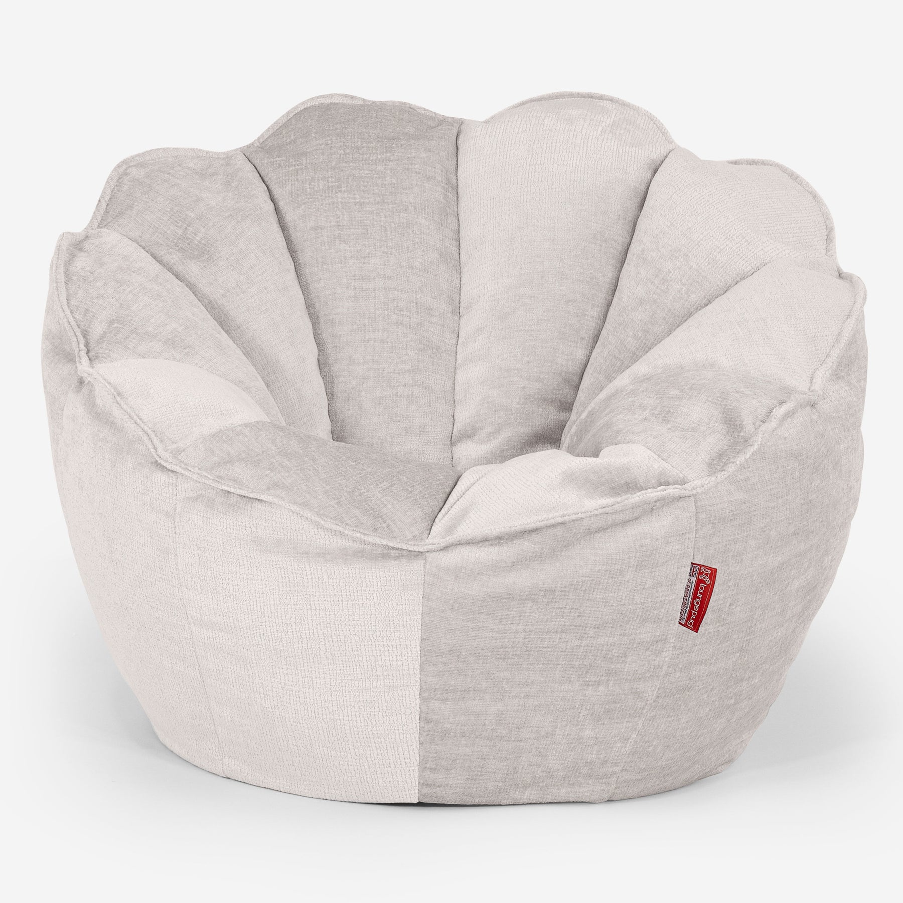 Lounge Pug Pouf Poggiapiedi A Sacco Grande – Pompon Grigio Carbone, Ottomana Morbida Con Rivestimento Antimacchia