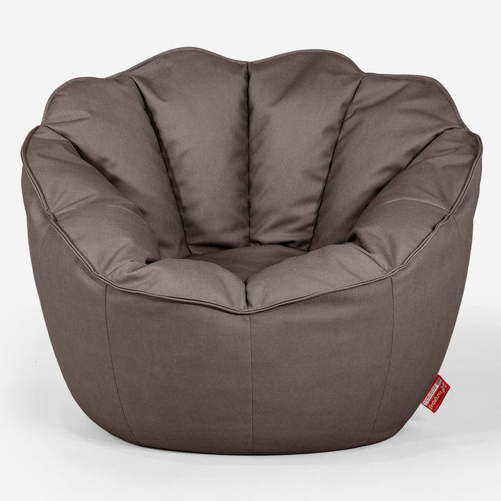 Pouf Fauteuil Natalia Sacco - Cuir Végan Chocolat 01