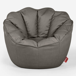 Pouf Fauteuil Natalia Sacco - Cuir Végan Gris
