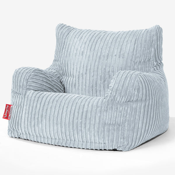 Pouf Fauteuil pour Ados 6-14 ans - Côtelé Bébé Bleu 01