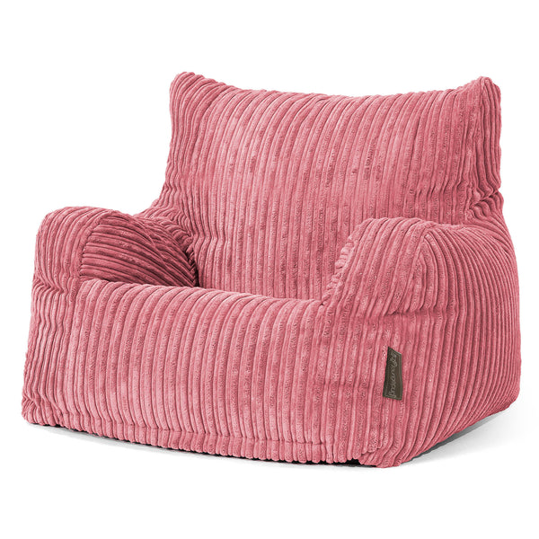 Pouf Fauteuil pour Ados 6-14 ans - Côtelé Corail 01