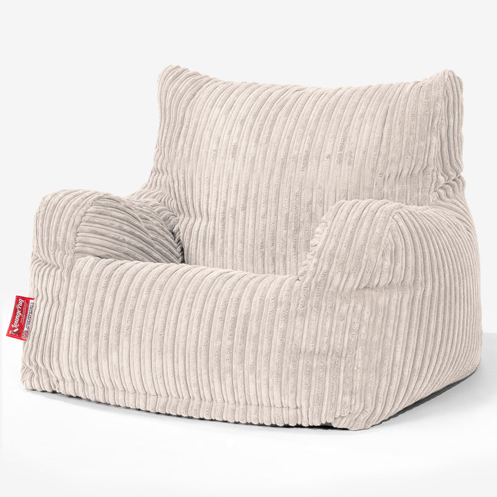 Pouf Fauteuil pour Ados 6-14 ans - Côtelé Ivoire 02
