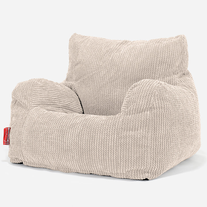 Pouf Fauteuil pour Ados 6-14 ans - Pompon Crème 02