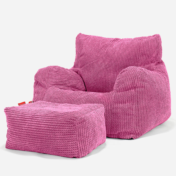 Pouf Fauteuil pour Ados 6-14 ans - Pompon Rose 03