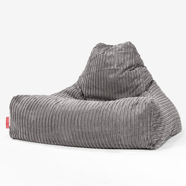 Pouf Fauteuil Relax - Côtelé Anthracite 01