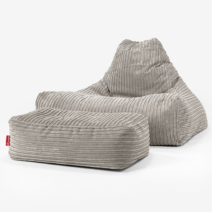 Pouf Fauteuil Relax - Côtelé Vison 02