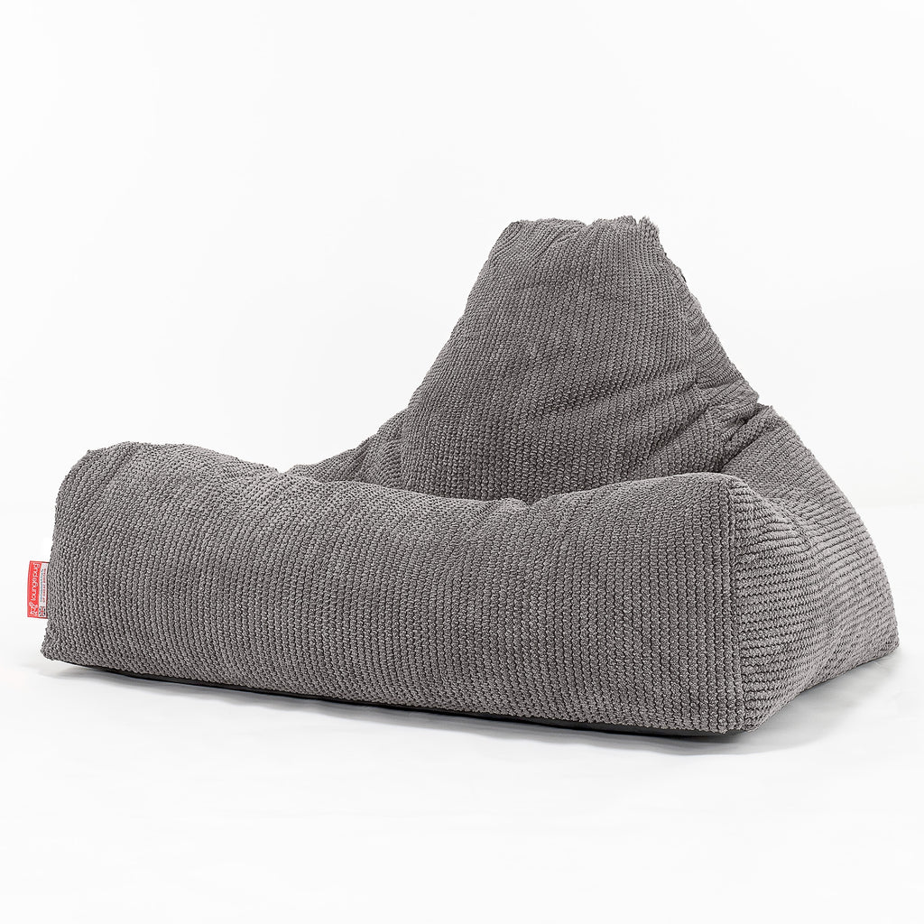 Pouf Fauteuil Relax - Pompon Anthracite 01